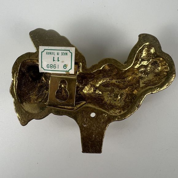 2 Angel‎ Cherub Wall Hangers Solid Brass Vtg 1989 Towel Stocking Key Hooks 3.5” - Picture 7 of 10